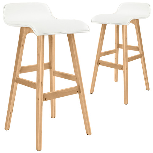 Home Ready 74cm White Ivana Faux Leather Barstools Temple Webster